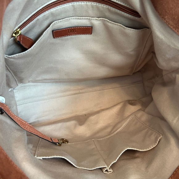 FRYE Ring Brown Cognac Leather Hobo Tote Purse - Picture 12 of 16